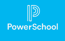 PowerSchool logo in white on a blue background