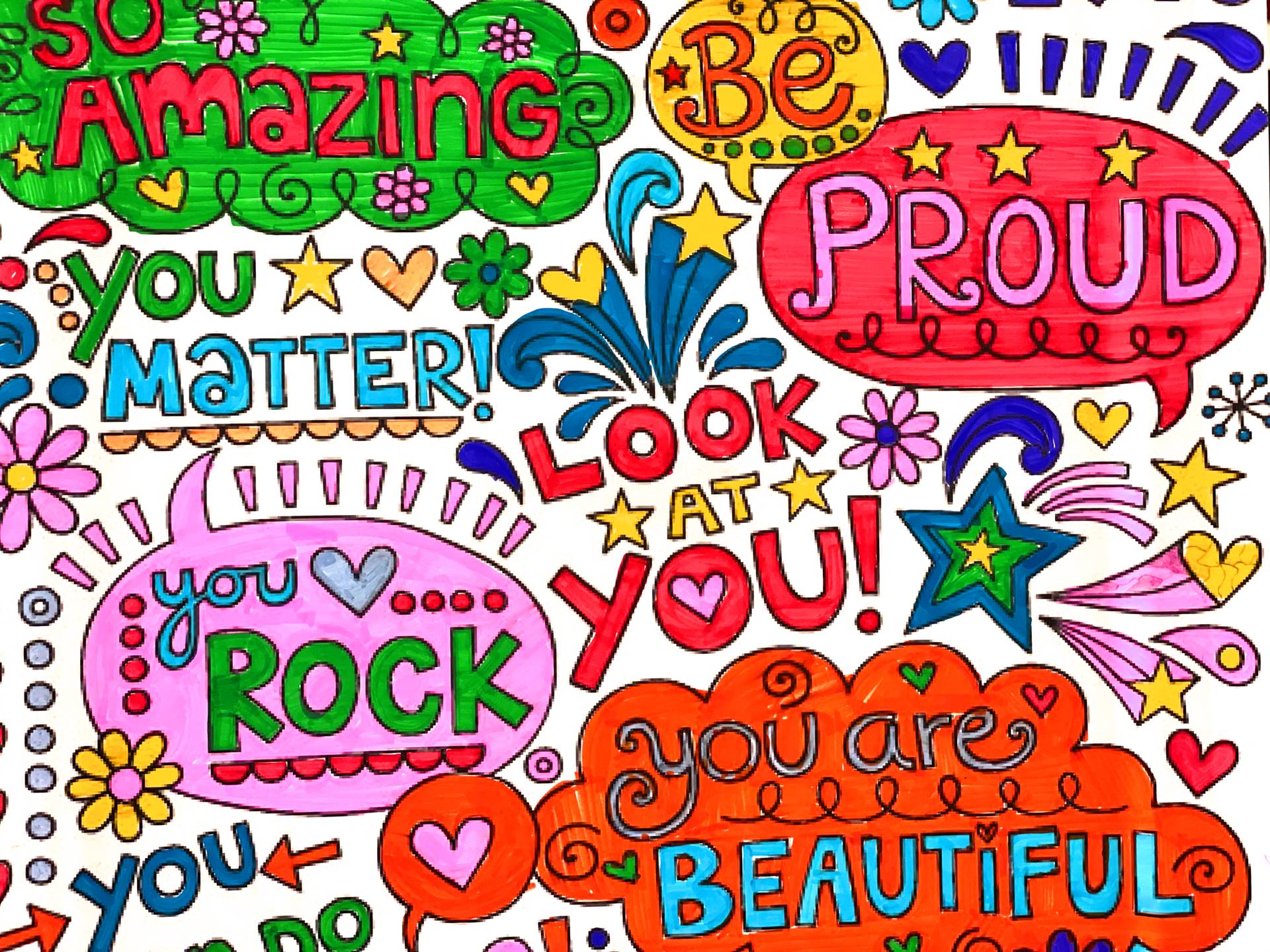 Colorful image of words of affirmation