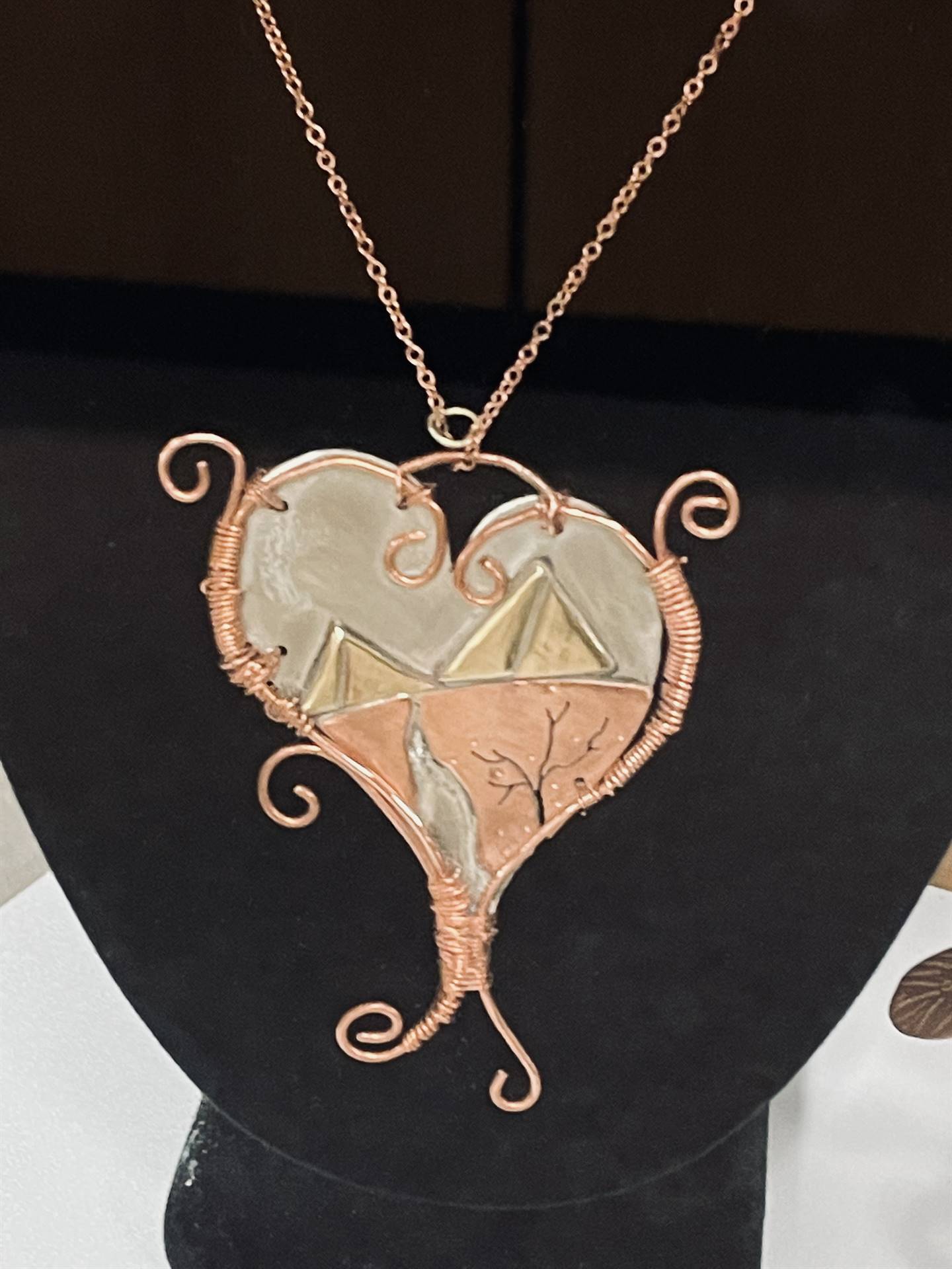 "Art Exposed 2022" Heart pendant made of mixed metals